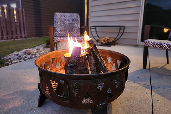 Fire pit at Okoboji Oasis