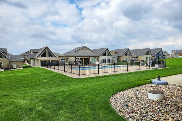 Resort pool at Bridges Bay Resort across the street from Cabin 150 (Okoboji Oasis)